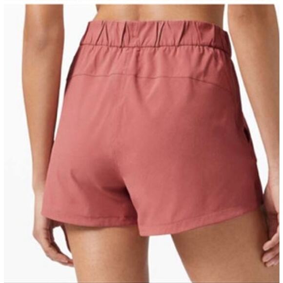 Lululemon Stroll at Sundown 3" Shorts Size: 8 Color: Cherry Tint - Picture 2 of 10